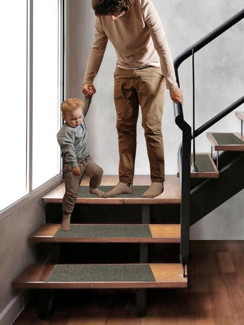 Gloria Stair Treads Carpet Rubber Backing Stair Runners for Steps Pet Carpet for Stairs - Stairway Carpet Rug â€“ Set of 7 Solid Gray (8.5â€ x 26â€) - Image 5